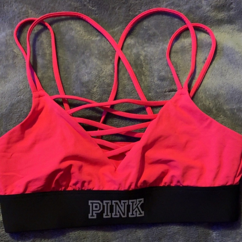 Victoria's Secret PINK Ultimate Strappy Sports Bra - Neon Pink